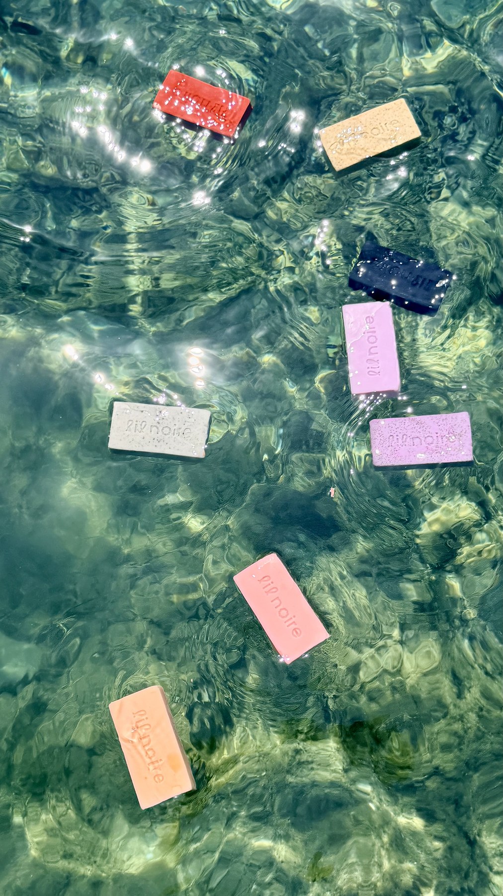 Objects for water collection soaps floating in water